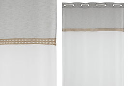 DKD Home Decor Cortina Bicolor de Poliéster 140x260 cm con 8 Anillas