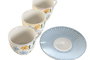 DKD Home Decor Set de Taza y Platillo de Porcelana Floral, 6 Piezas