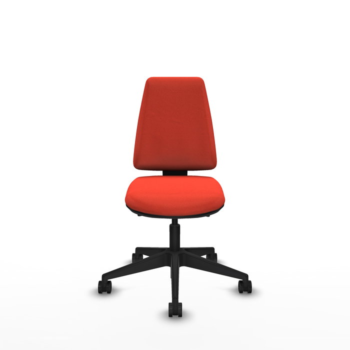 Silla de oficina Elche con mecanismo Asincro tapizada con Tela color Naranja oscuro. Equipada con Base piramidal negra, Sin brazos y Ruedas 65mm nailon Silla de oficina Elche con mecanismo Asincro tapizada con Tela color Naranja oscuro. Equipada con Base piramidal negra, Sin brazos y Ruedas 65mm nailon