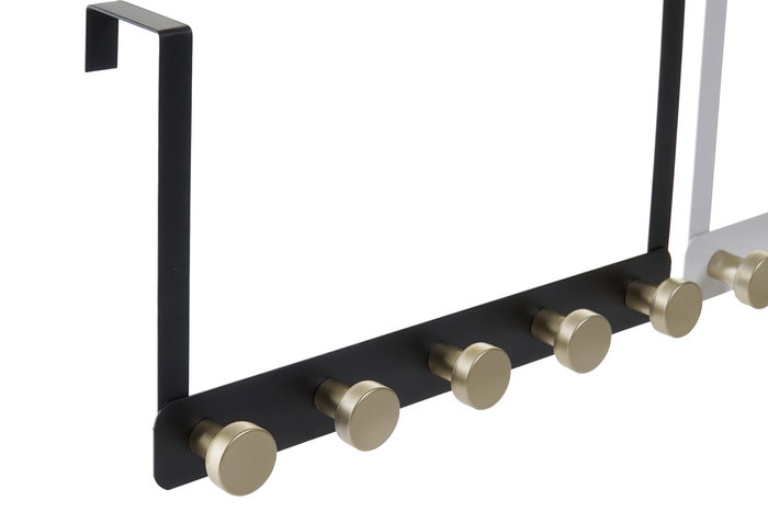 DKD Home Decor Perchero Chic Blanco Negro 5 x 20 x 33 cm (4 Unidades)