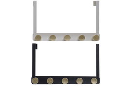 DKD Home Decor Perchero Chic Blanco Negro 5 x 20 x 33 cm (4 Unidades)