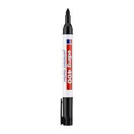 Edding 400 Marker Permanente - Negro - Punta 1 mm - Carcasa Plástico Blanco y Negro - Pack de 10 Unidades