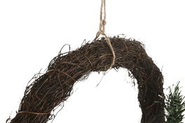 DKD Home Decor Corona Navidad Tradicional Rojo Verde Fibra Poliester 10 x 43 x 43 cm (4 Unidades)