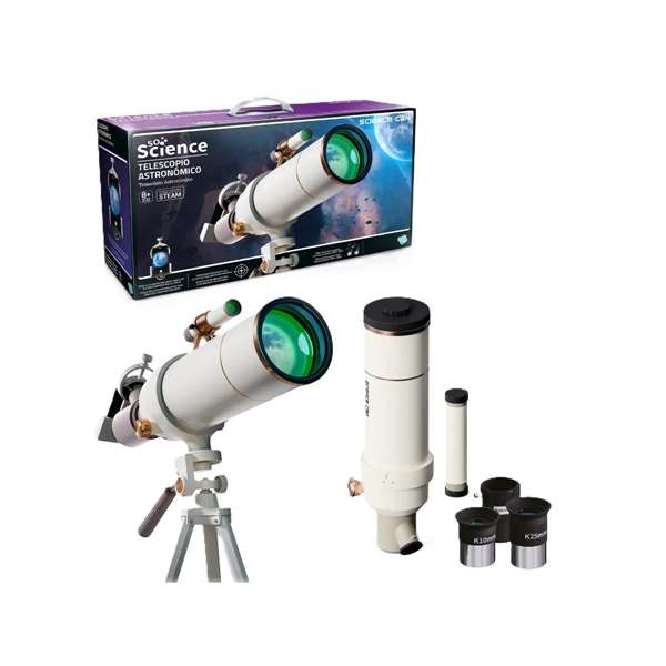 Canal Toys Telescopio Astronómico con Oculares x40 y x16 para Captura de Imágenes con Smartphone, Incluye Trípode Canal Toys Telescopio Astronómico con Oculares x40 y x16 para Captura de Imágenes con Smartphone, Incluye Trípode