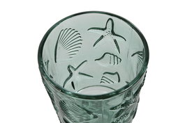 DKD Home Decor Copa Mediterraneo Turquesa Cristal Set de 6 piezas 7.5 x 15 x 9 cm 345ml