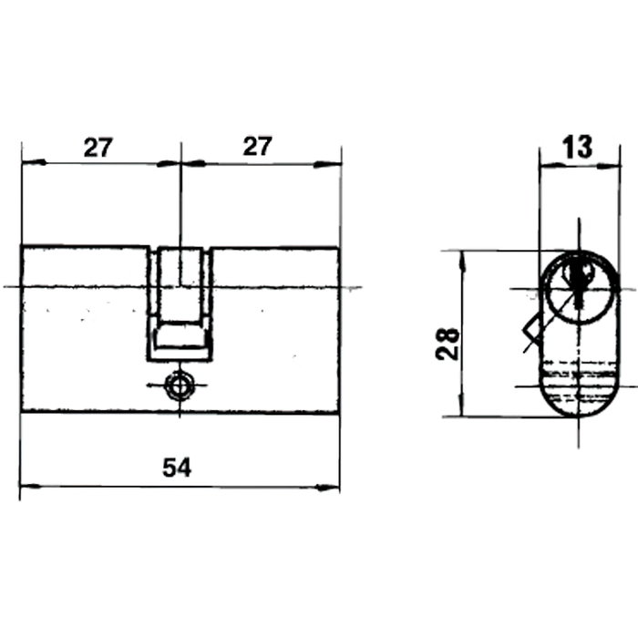 LINCE Cilindro Ovalado Latonado 0500/54 mm LINCE Cilindro Ovalado Latonado 0500/54 mm
