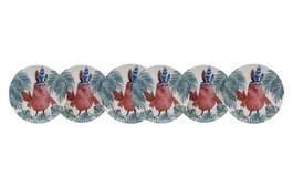 Hermia ST025006F021AD05J000ACO100 Juego de Platos de Postre de Cerámica (6 Piezas) Apto Microondas Congelador Lavavajillas 25 cm