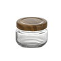 La Mediterranea Bote Vidrio Multiusos Wood 140 cc, Dimensiones: 7 cm (ancho) x 5.4 cm (alto) x 7 cm (largo) (24 Unidades)