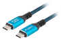 Lanberg Cable USB-C 4.0 de 1 m, 240W, 8K@60Hz, Negro/Azul