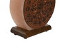 DKD Home Decor Lámpara de Sobremesa de Sal del Himalaya Estilo Árabe con Diseño Mandala, Acabado Natural en Color Marrón Rosa, 7 x 18 x 16 cm, Incluye Bombilla E14