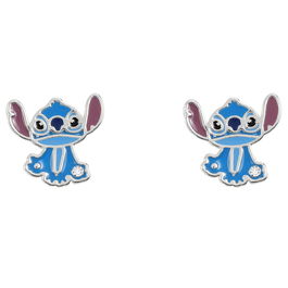 Pendientes Stitch Disney Bañados en Plata con Circonita Cúbica