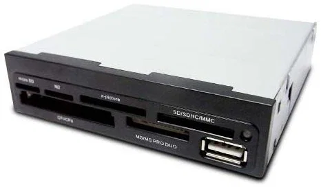 CoolBox CR-400V2 Lector de tarjetas interno para PC (USB 2.0 frontal) - Compatible con microSD, SD, CF, Memory Stick y más (38 tipos) - Negro