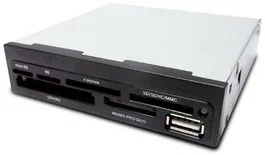 CoolBox CR-400V2 Lector de tarjetas interno para PC (USB 2.0 frontal) - Compatible con microSD, SD, CF, Memory Stick y más (38 tipos) - Negro