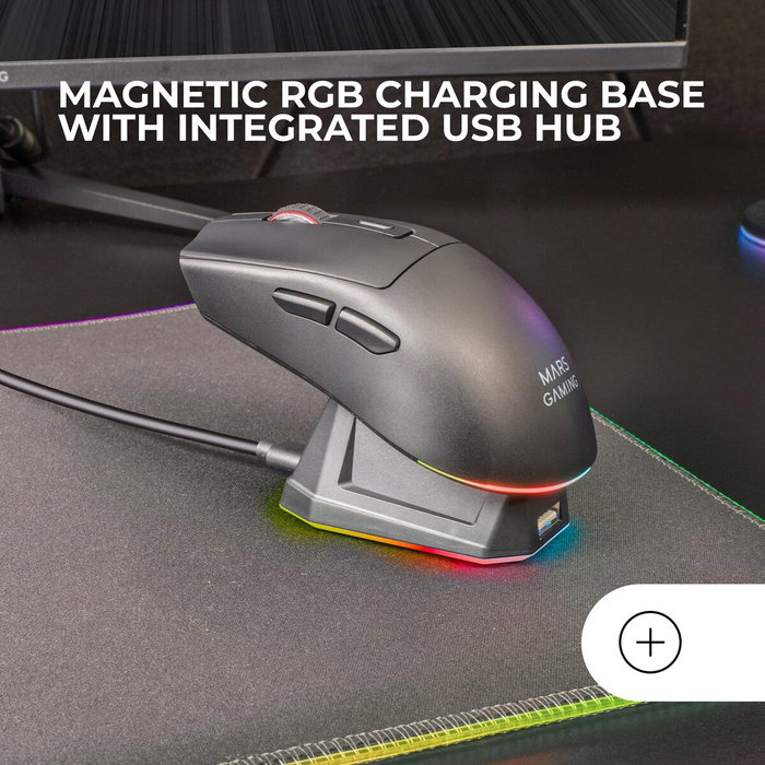 Mars Gaming MM-T3 Ratón Gaming Inalámbrico Negro