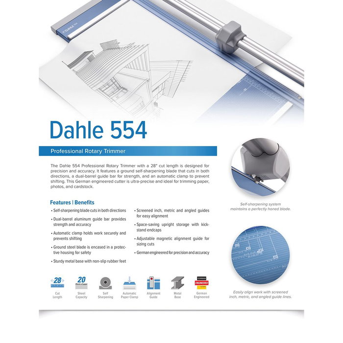 Dahle Cizalla de Rodillo 554 A2 Gris/Azul Dahle Cizalla de Rodillo 554 A2 Gris/Azul