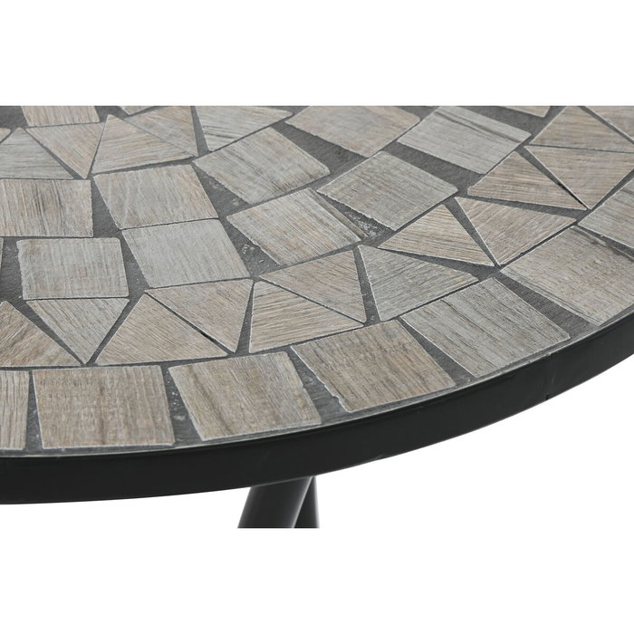 DKD Home Decor Mesa Terraza y Jardín Multicolor Negro Metal Cerámica 60x60x72 cm