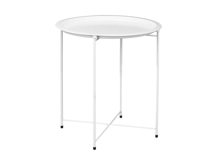 Giftdecor Mesa Redonda Plegable Blanca 46.8x50.2x46.8 cm (Set de 4)