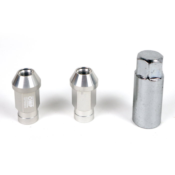 OMP SPEED Juego de 20 Tuercas de Aluminio M12x1.25 Plata
