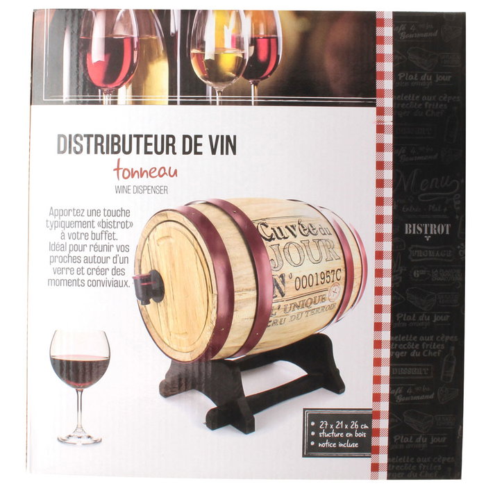 Totally Addict Dispensador de Vino en Forma de Barril INDUSTRIEL