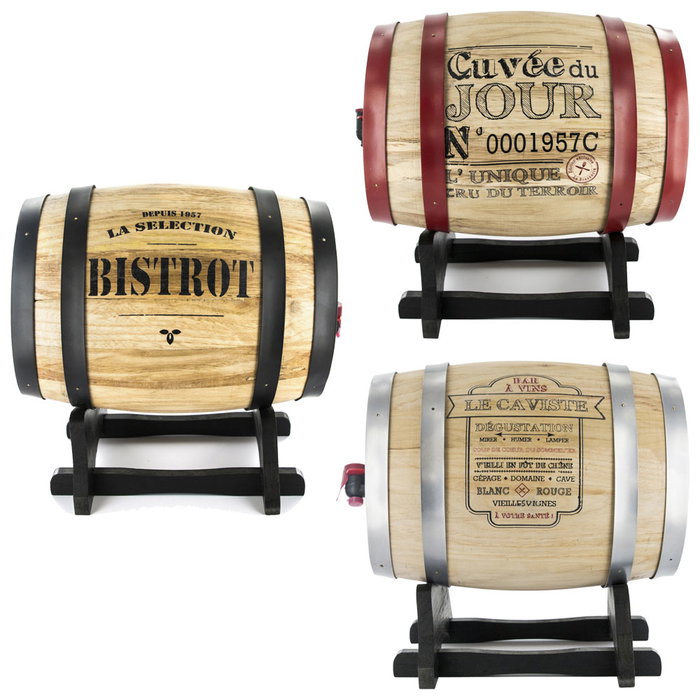 Totally Addict Dispensador de Vino en Forma de Barril INDUSTRIEL