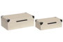 DKD Home Decor Set de 2 Cajas de Madera Beige 34x20x12