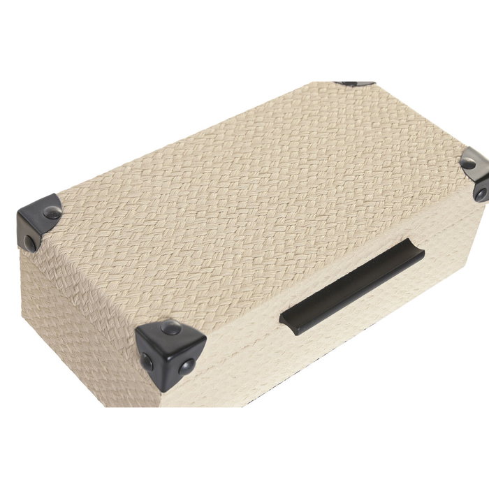 DKD Home Decor Set de 2 Cajas de Madera Beige 34x20x12