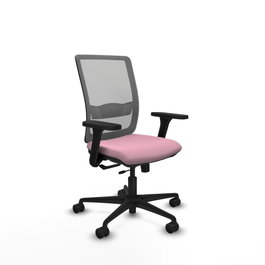 PIQUERAS Y CRESPO Silla de oficina Haches Rosa y Gris con mecanismo Sincro/Traslack