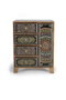 Giner y Colomer Mesa Auxiliar de Madera de Mango Pintada a Mano 4 Cajones 60x45x30 cm