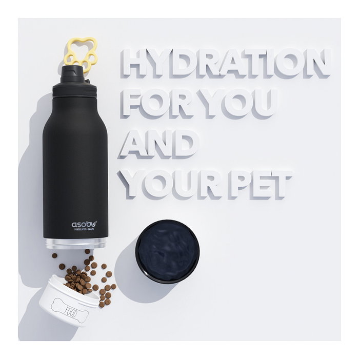 Asobu Dog Bowl Buddy Botella de Acero Inoxidable Negra 1082 ml Asobu Dog Bowl Buddy Botella de Acero Inoxidable Negra 1082 ml