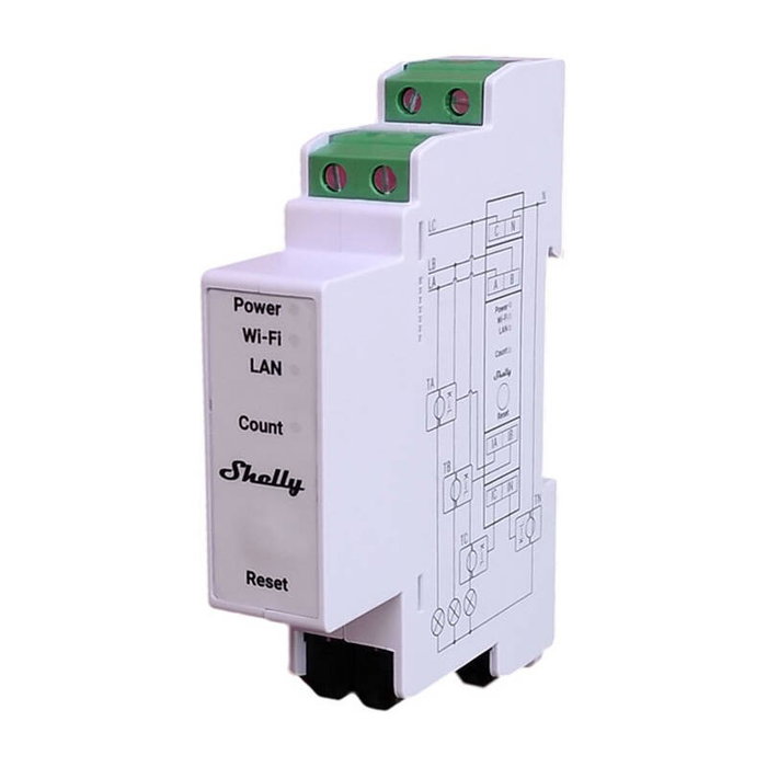 Shelly Pro 3EM-400A Medidor de Energía WLAN LAN 400A con 3 terminales de medición Shelly Pro 3EM-400A Medidor de Energía WLAN LAN 400A con 3 terminales de medición