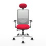 PIQUERAS Y CRESPO Silla de oficina Zulema con mecanismo Sincro/Traslack, Rojo y Blanco
