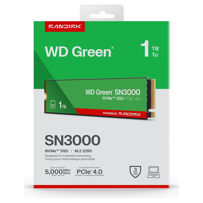 Western Digital SN3000 SSD M.2 1TB NVMe PCIe 4.0 x 4 Western Digital SN3000 SSD M.2 1TB NVMe PCIe 4.0 x 4