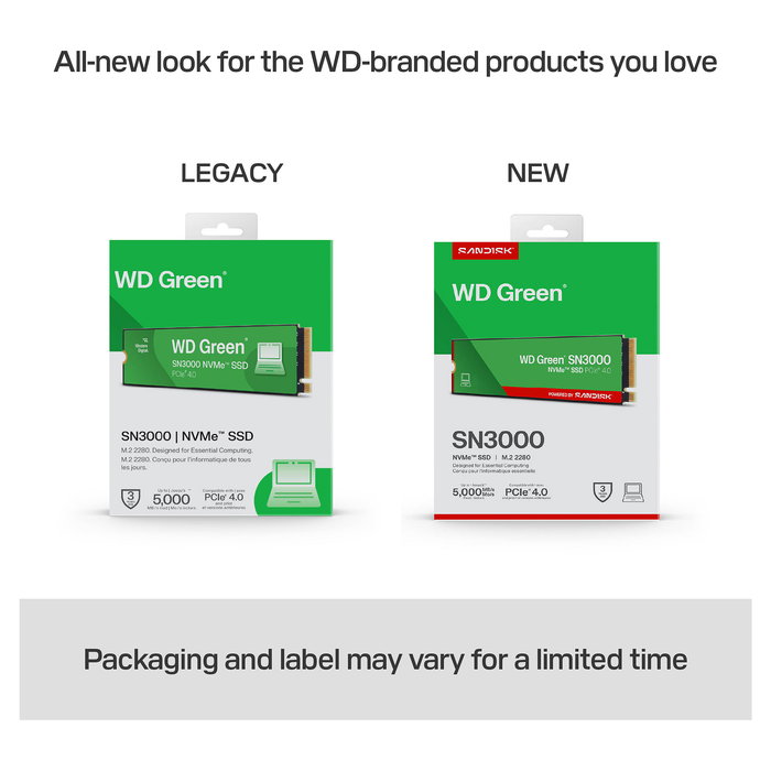 Western Digital SN3000 SSD M.2 1TB NVMe PCIe 4.0 x 4 Western Digital SN3000 SSD M.2 1TB NVMe PCIe 4.0 x 4