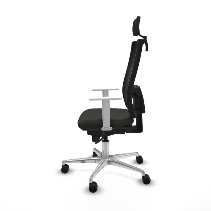 PIQUERAS Y CRESPO Silla de oficina Horna con mecanismo Sincro, Negro y Reposabrazos Blancos PIQUERAS Y CRESPO Silla de oficina Horna con mecanismo Sincro, Negro y Reposabrazos Blancos