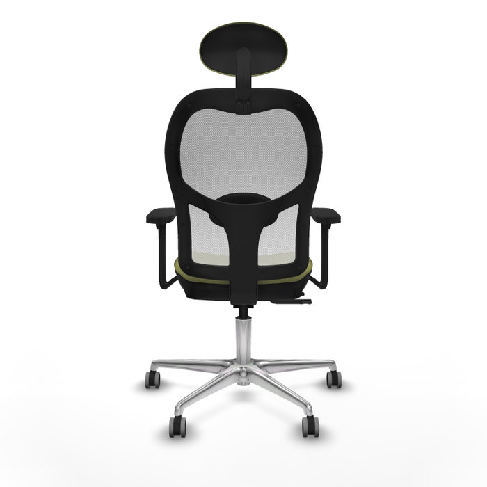 PIQUERAS Y CRESPO Silla de oficina Jorquera con mecanismo Sincro/Traslack, Verde oliva y Blanco
