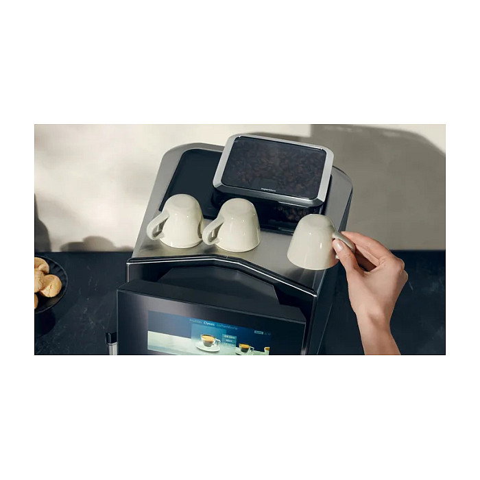 Siemens TQ903D03 Cafetera Superautomática Espresso con Molinillo Integrado, Tanque de Leche 0.7L, 19 Bar, 1500W, 2 Tazas Simultáneas, Acero Inoxidable