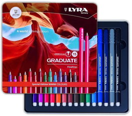 Rotulador Lyra Graduate Fineliner Colores Warm Estuche Metal De 15 (Set de 5)