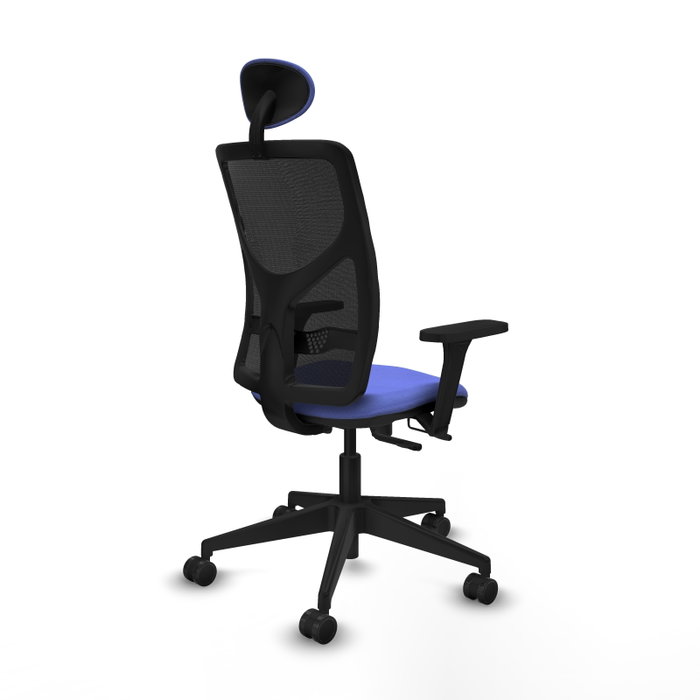 PIQUERAS Y CRESPO Silla de oficina Motilla con mecanismo Sincro/Traslack, Azul claro y Negro