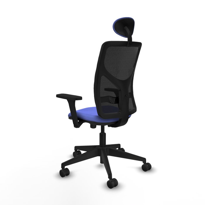 PIQUERAS Y CRESPO Silla de oficina Motilla con mecanismo Sincro/Traslack, Azul claro y Negro