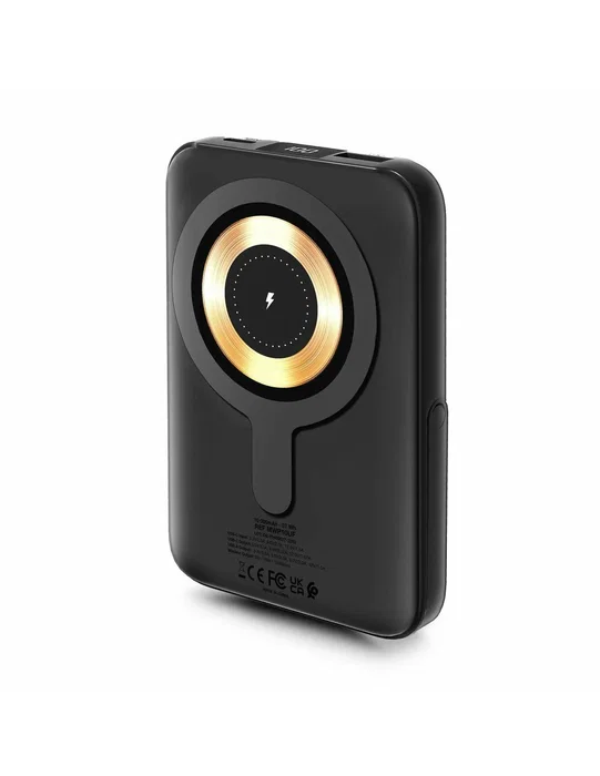 Urban Factory MWP10UF Batería Externa Power Bank 10000 mAh 15W - Carga Inalámbrica Magnética MagSafe, Pantalla LCD, Color Negro