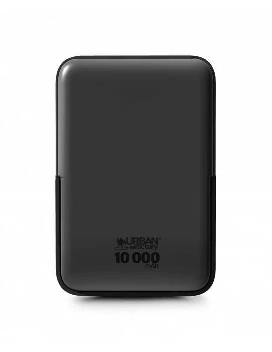 Urban Factory MWP10UF Batería Externa Power Bank 10000 mAh 15W - Carga Inalámbrica Magnética MagSafe, Pantalla LCD, Color Negro