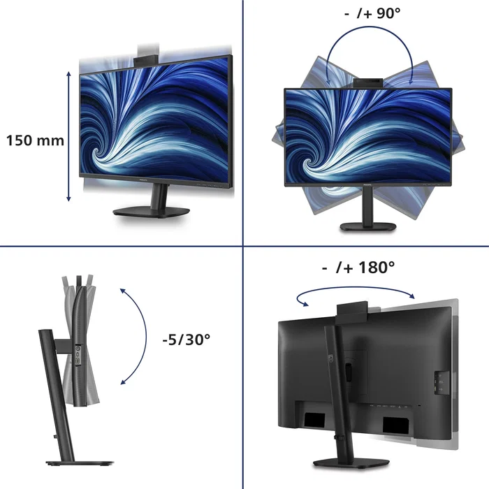 Philips 27B2U3601H/00 Monitor QHD IPS de 27 pulgadas con 120 Hz y USB-C