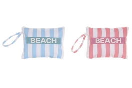 DKD Home Decor Neceser Mediterraneo Azul Coral Poliester 21 x 26 cm (6 Unidades)