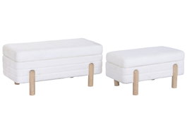DKD Home Decor Descalzadora Set 2 Poliéster Crudo y Marrón