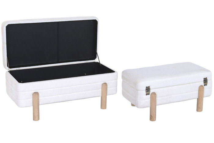DKD Home Decor Descalzadora Set 2 Poliéster Crudo y Marrón