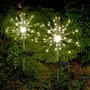 Lumisky LUM3666162003432 Juego de 2 Luces Solares Decorativas Exteriores Efecto Fuegos Artificiales LED 97 cm Alto Fireworks Spike
