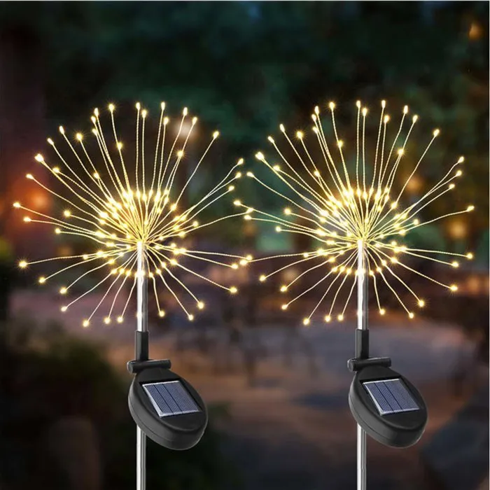 Lumisky LUM3666162003432 Juego de 2 Luces Solares Decorativas Exteriores Efecto Fuegos Artificiales LED 97 cm Alto Fireworks Spike