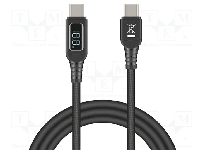 DeLOCK Cable USB Type-C a USB Type-C PD 3.1 140 W con pantalla de potencia, 1,2 m DeLOCK Cable USB Type-C a USB Type-C PD 3.1 140 W con pantalla de potencia, 1,2 m