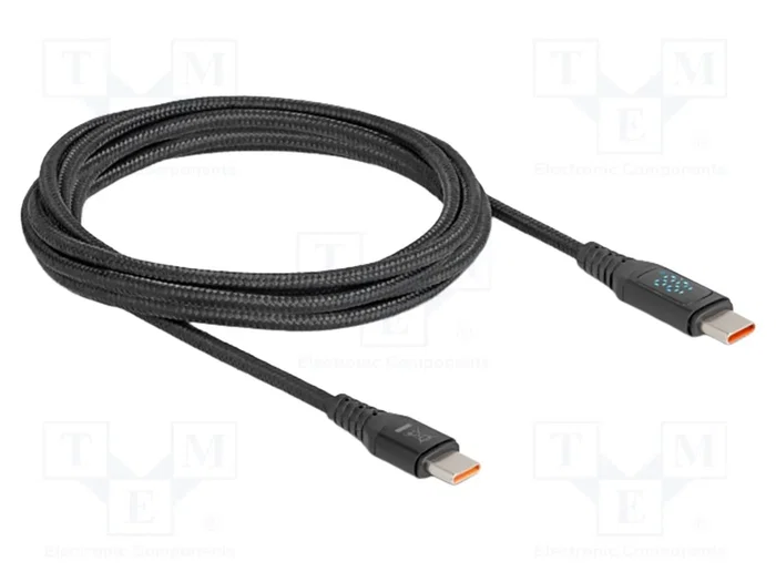 DeLOCK Cable USB Type-C a USB Type-C PD 3.1 140 W con pantalla de potencia, 1,2 m DeLOCK Cable USB Type-C a USB Type-C PD 3.1 140 W con pantalla de potencia, 1,2 m