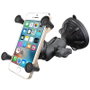 RAM Mounts RAM X-Grip con base de ventosa Twist-Lock de bajo perfil y brazo corto, Negro